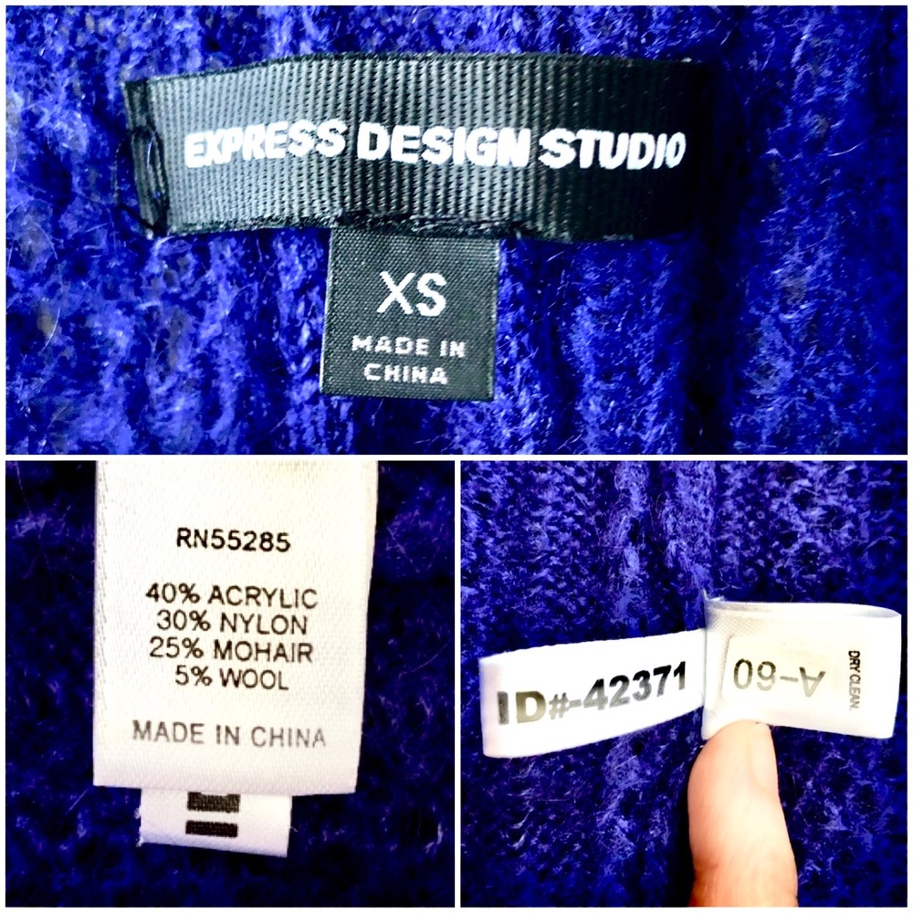 EXPRESS⚡️Open Knit Rib Navy Sweater_XS - Picture 7 of 9